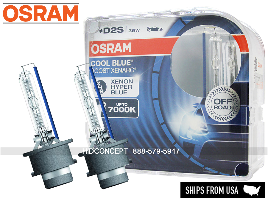 Osram D2S Cool Blue Boost (CBB) HID Xenon Bulbs 66240CBB 7000K
