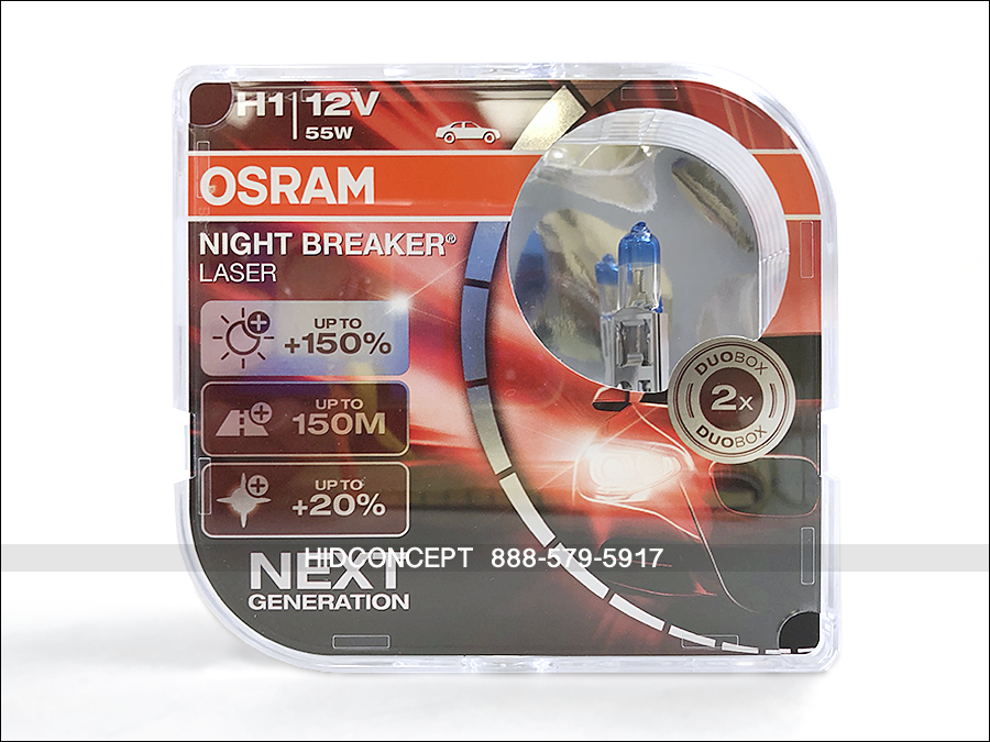 OSRAM NIGHT BREAKER LASER H1 12V 55W 64150NL Halogen Bulb