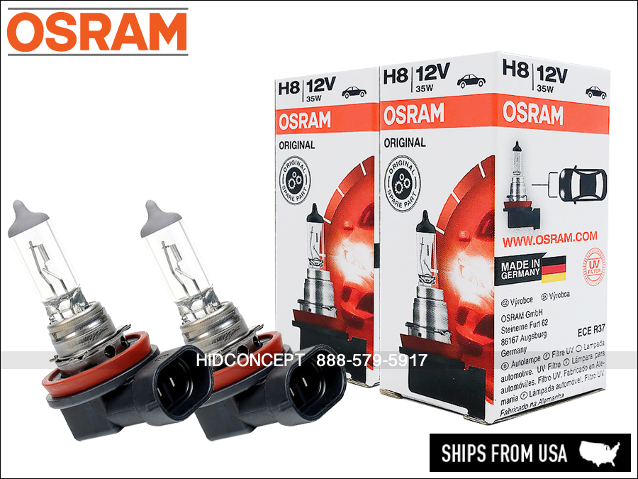 Osram H8 Original Standard Headlight Halogen Bulbs 64212 3800K 12V 35W  2-Pack