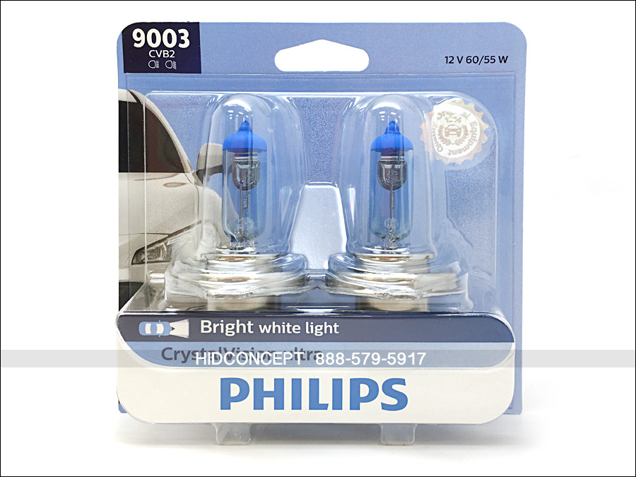 H4 PHILIPS 9003 HB2 Hi//Low 67//60W Crystal Vision Ultra HID LOOK Bulbs 9003CVB2