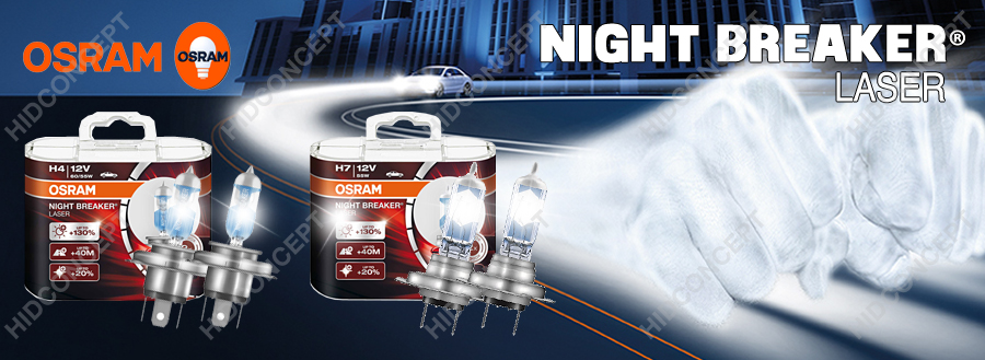 Osram H7 Night Breaker Laser Halogen Headlight Bulbs, 64210NL, Pack of 2