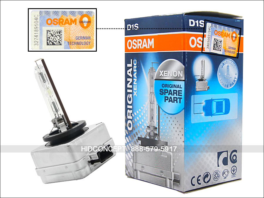 Osram D1S Xenarc OEM 4300K HID Xenon Headlight Bulb 66144 35W DOT Germany 1- Pack